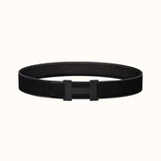HM CONSTANCE BELT BUCKLE & REVERSIBLE  BLACK LEATHER STRAP 38MM