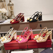 Valentino 25 Slingback High Heels 85mm Patent Leather