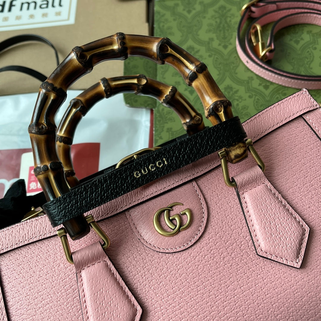Gucci Diana Bamboo Bag Pink Calfskin 240100