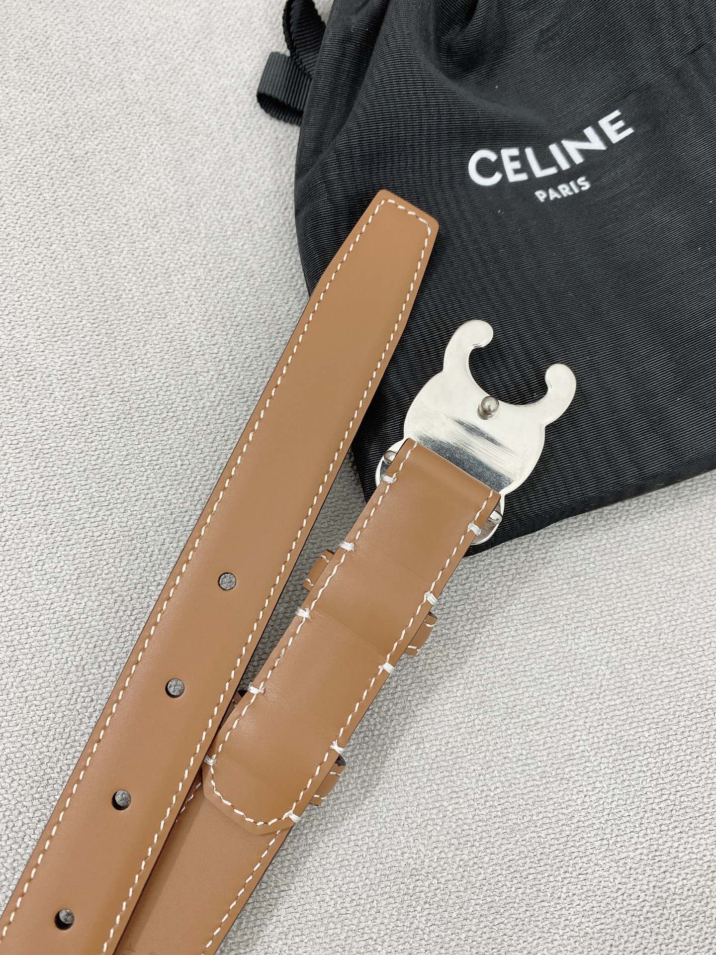 CL Sliver 25mm Triomphe Enamel Monogram Brown Calfskin 580678