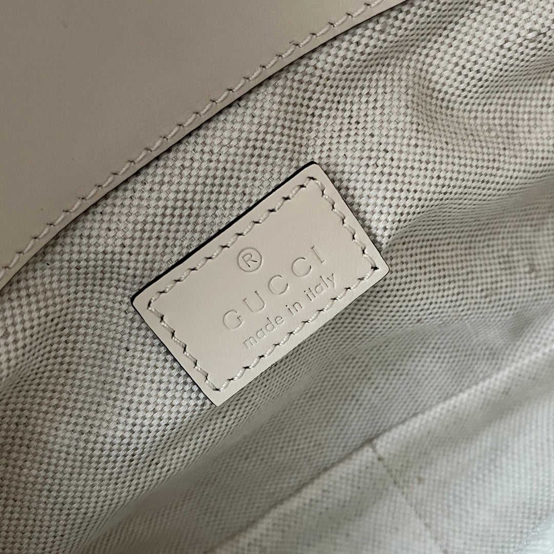 gg marmont 26cm all white calfskin