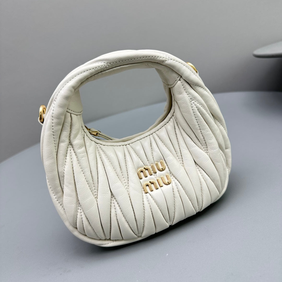 MINI HOBO 17 BAG IN WHITE LAMBSKIN