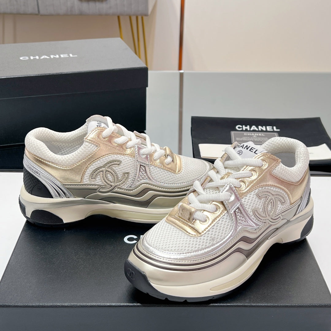 CC Sneaker In White Mesh Fabric 149791