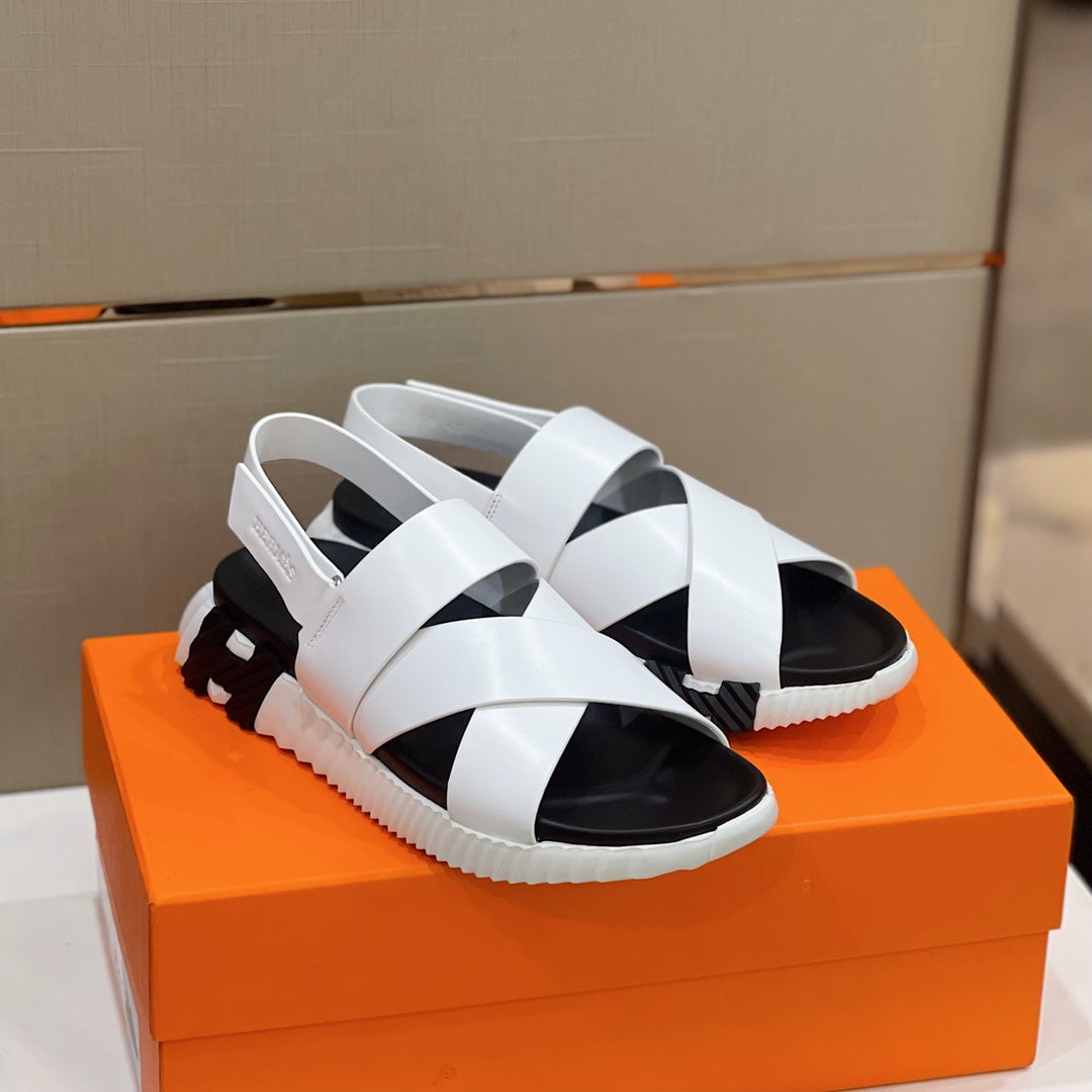 HM ELECTRIC SANDAL WHITE CALFSKIN