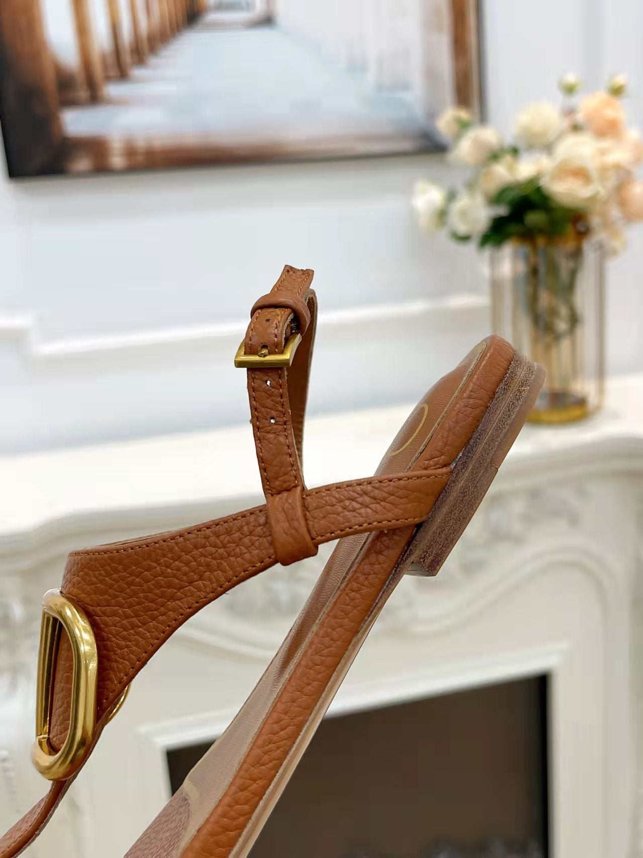 Valentino 25C Thong Sandal Ginger Orange Sheepskin  239509