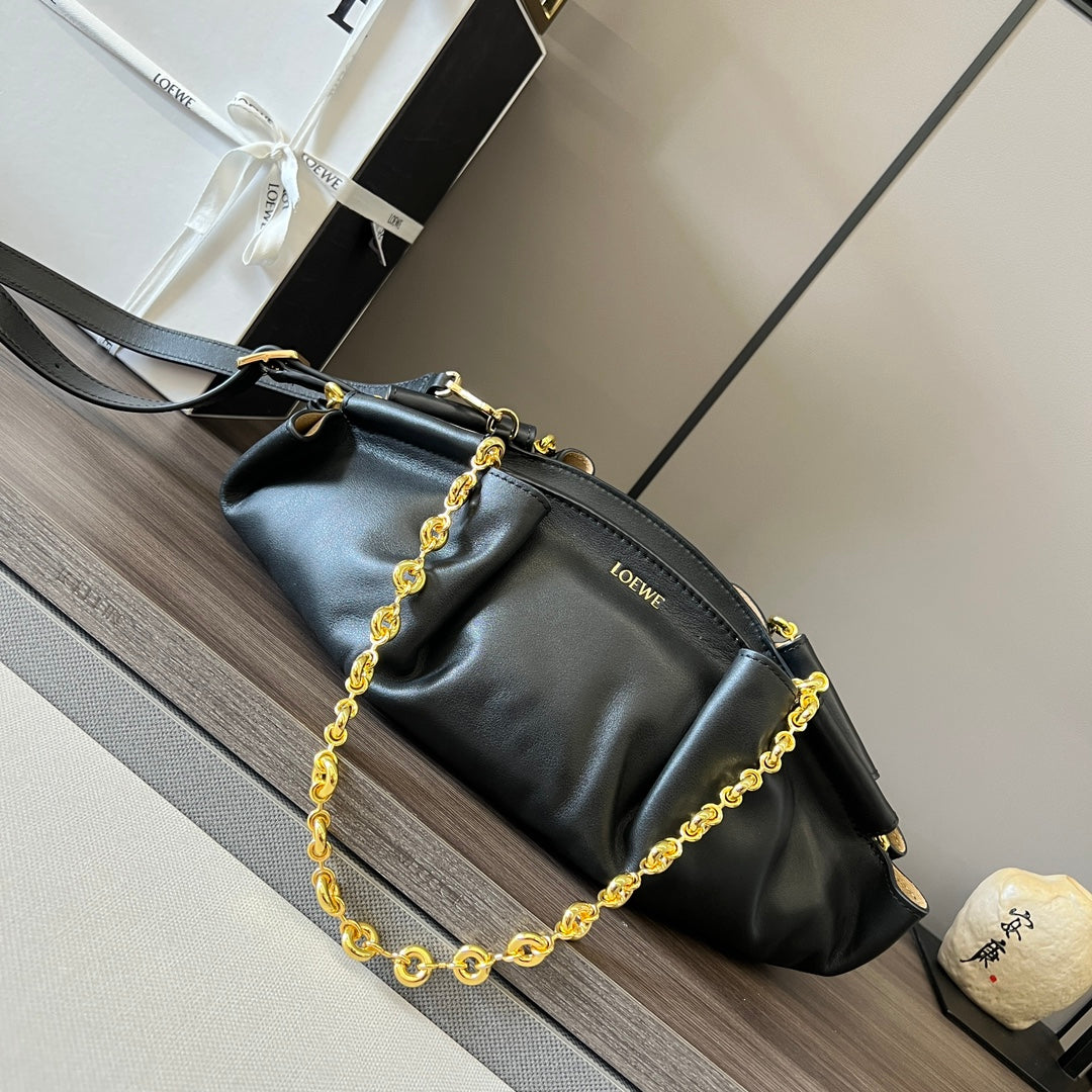 Loewe Small Dumpling Bag 35 Black Calfskin 280637