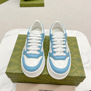 GG TRAINER WHITE AND SKY CALFSKIN