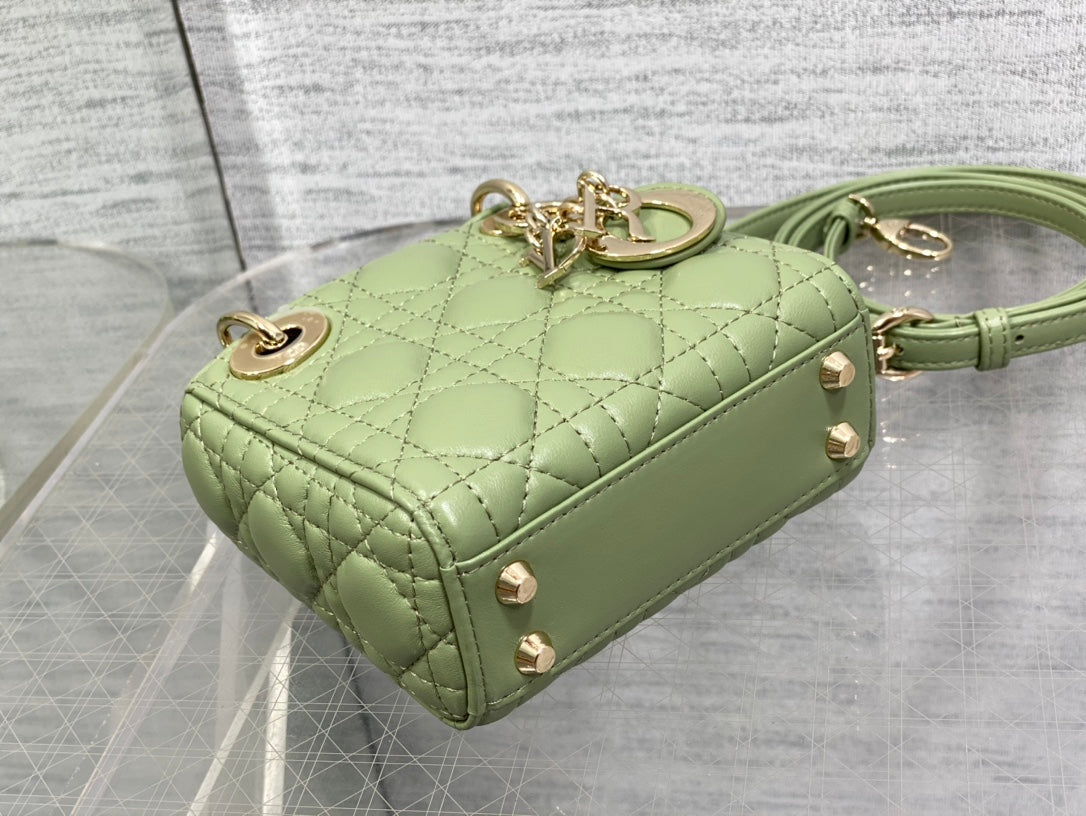micro lady 12 green lambskin ghw