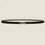 HM ANCRE BUCKLE & REVERSIBLE BLACK AND KHAKI BROWN LEATHER STRAP 13MM COPPER HARDWARE