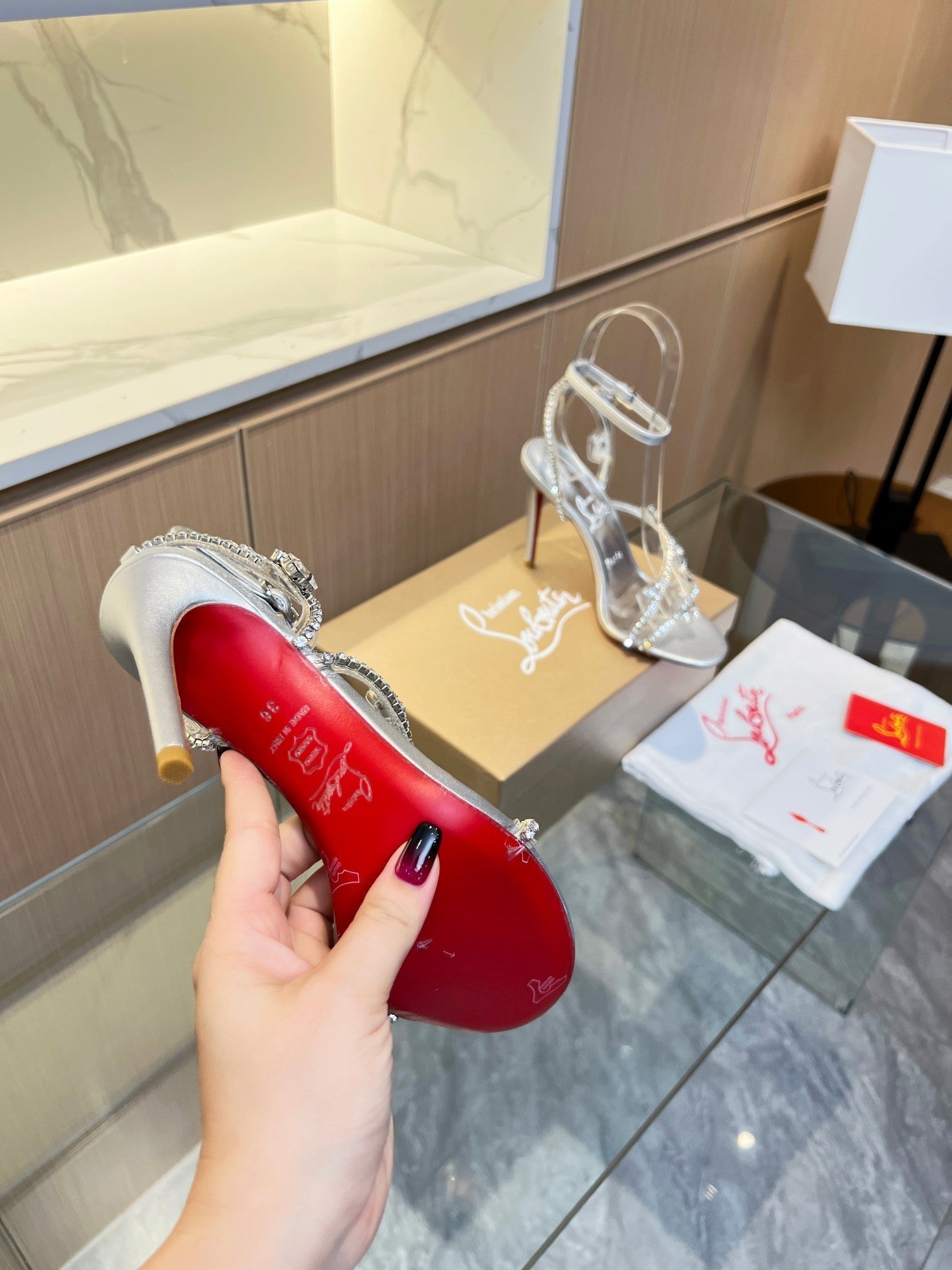 CL Joli Queen Crystal Embellished Sandal Imported PVC and Creo Rhinestones 251029