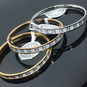 H Enamel Bangle White Gray Bracelet