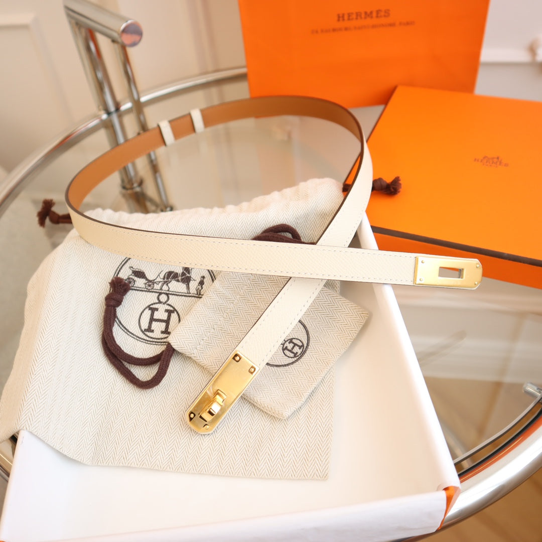 hm kelly belt 18mm cream epsom leather