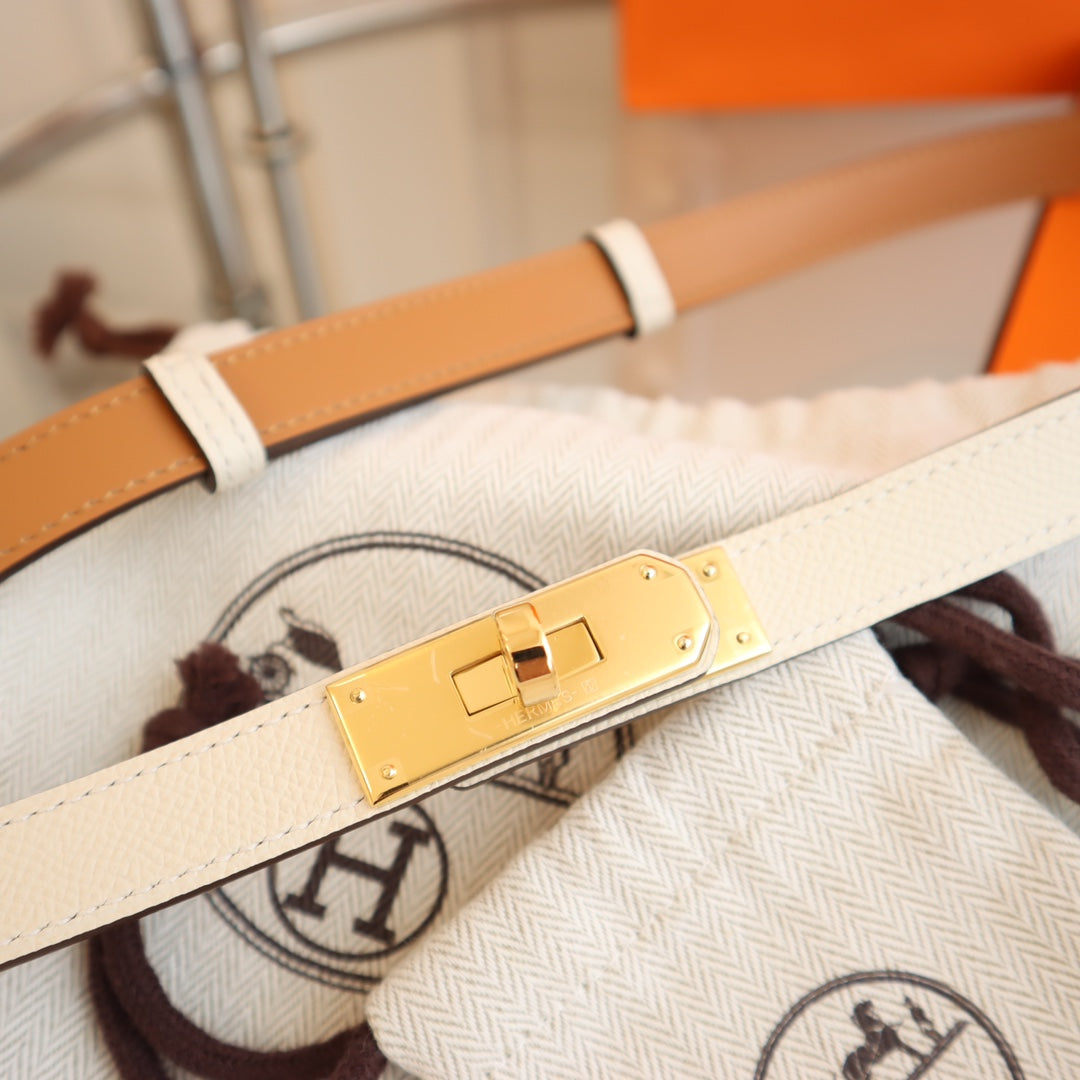 hm kelly belt 18mm cream epsom leather