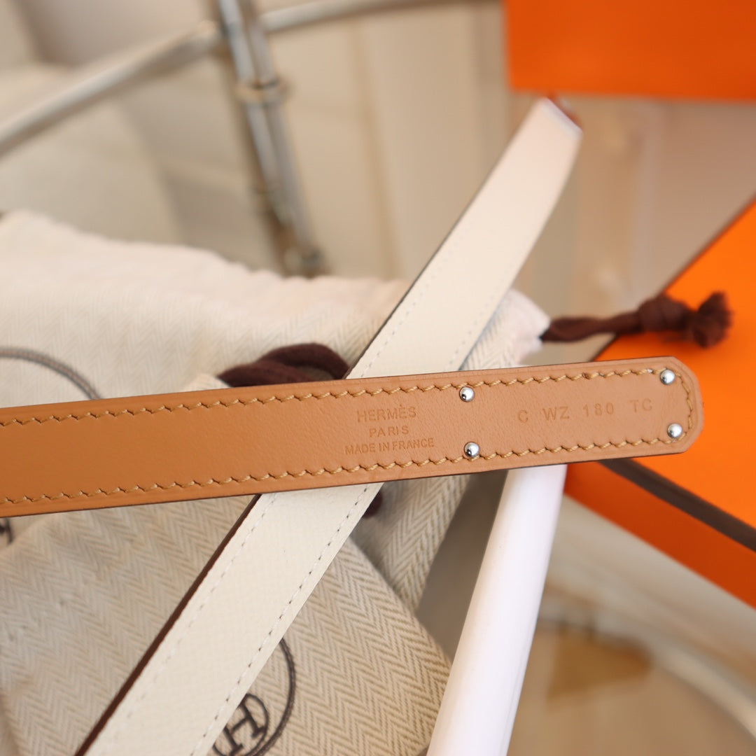 hm kelly belt 18mm white epsom leather