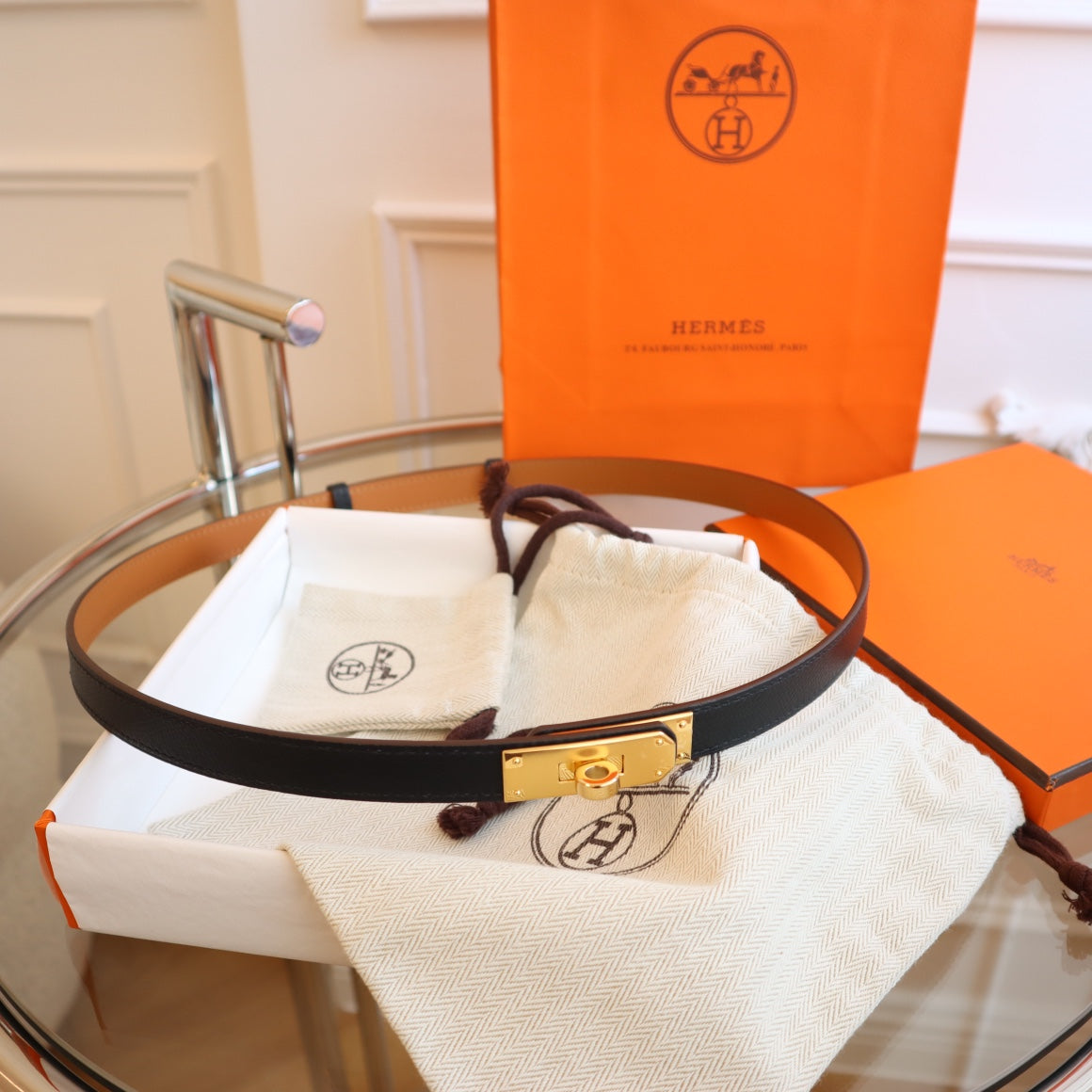 hm kelly belt 18mm black epsom leather