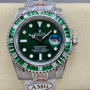 Rolex Submariner Date Green Dial Full Diamond