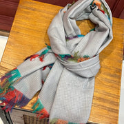 LP Scarf 190 CM In Light Grey Colorful Waffle Fabric Woven 975485