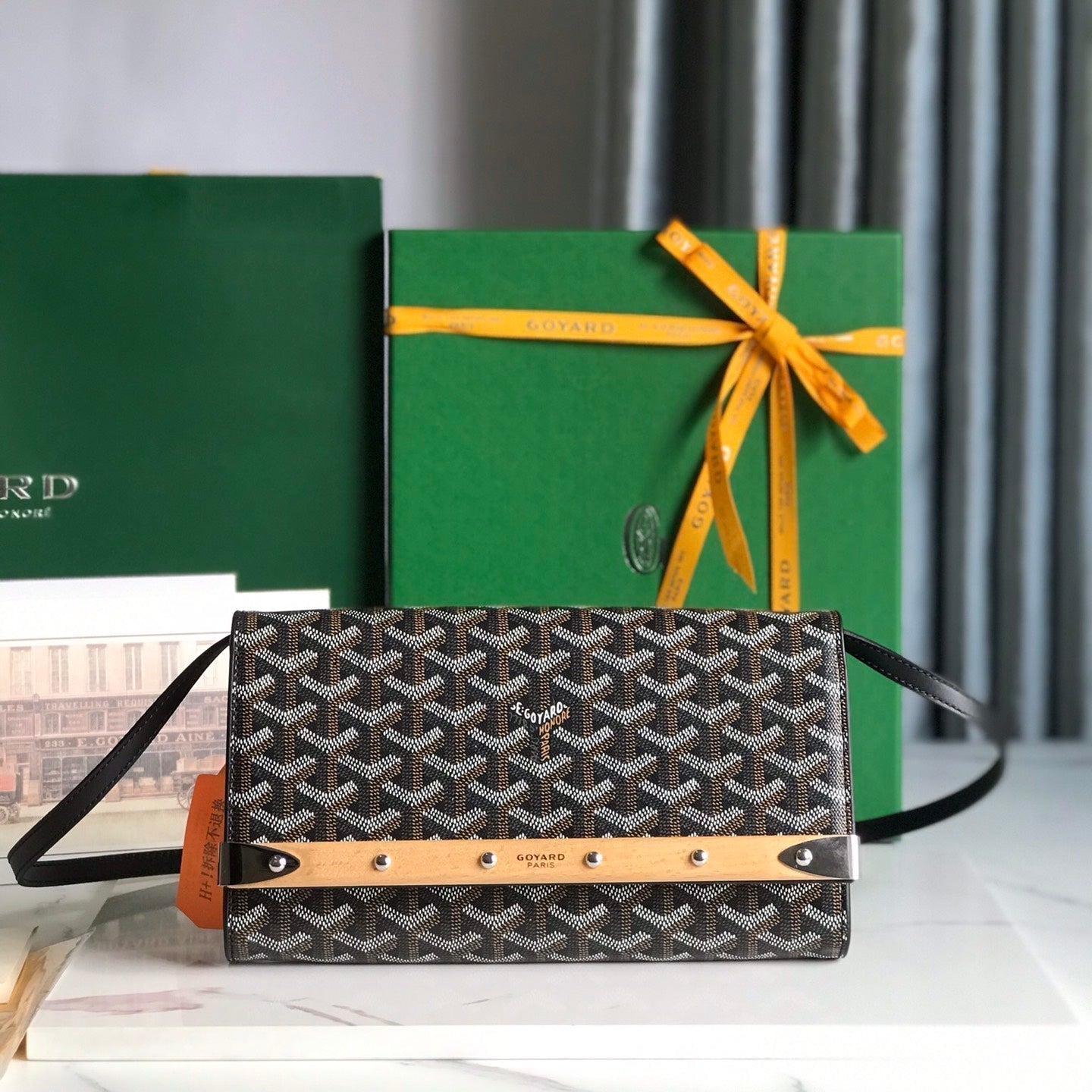 MONTE-CARLO PM CLUTCH 25 IN BLACK GOYARDINE CANVAS