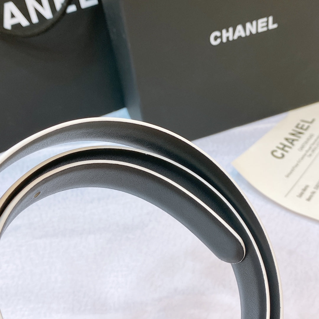 Chanel 2026 CC Rhinestone Twisted Belt 20mm Calfskin