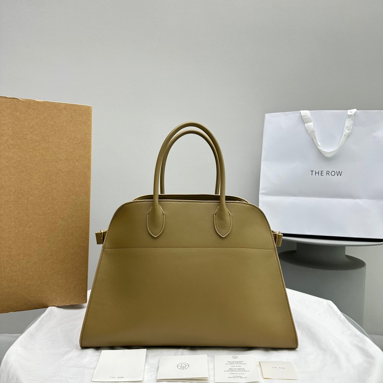 The Row Margaux 15 38cm Tote Bag In Smooth Calfskin