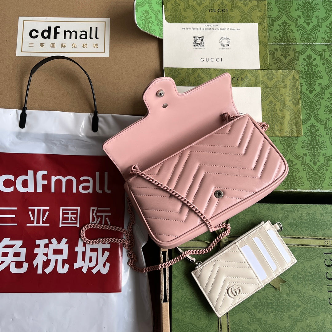 gg marmont 21cm all pink calfskin