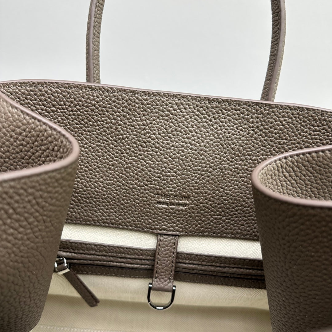 The Row Margaux 15 38cm Tote Bag In Grained Calfskin