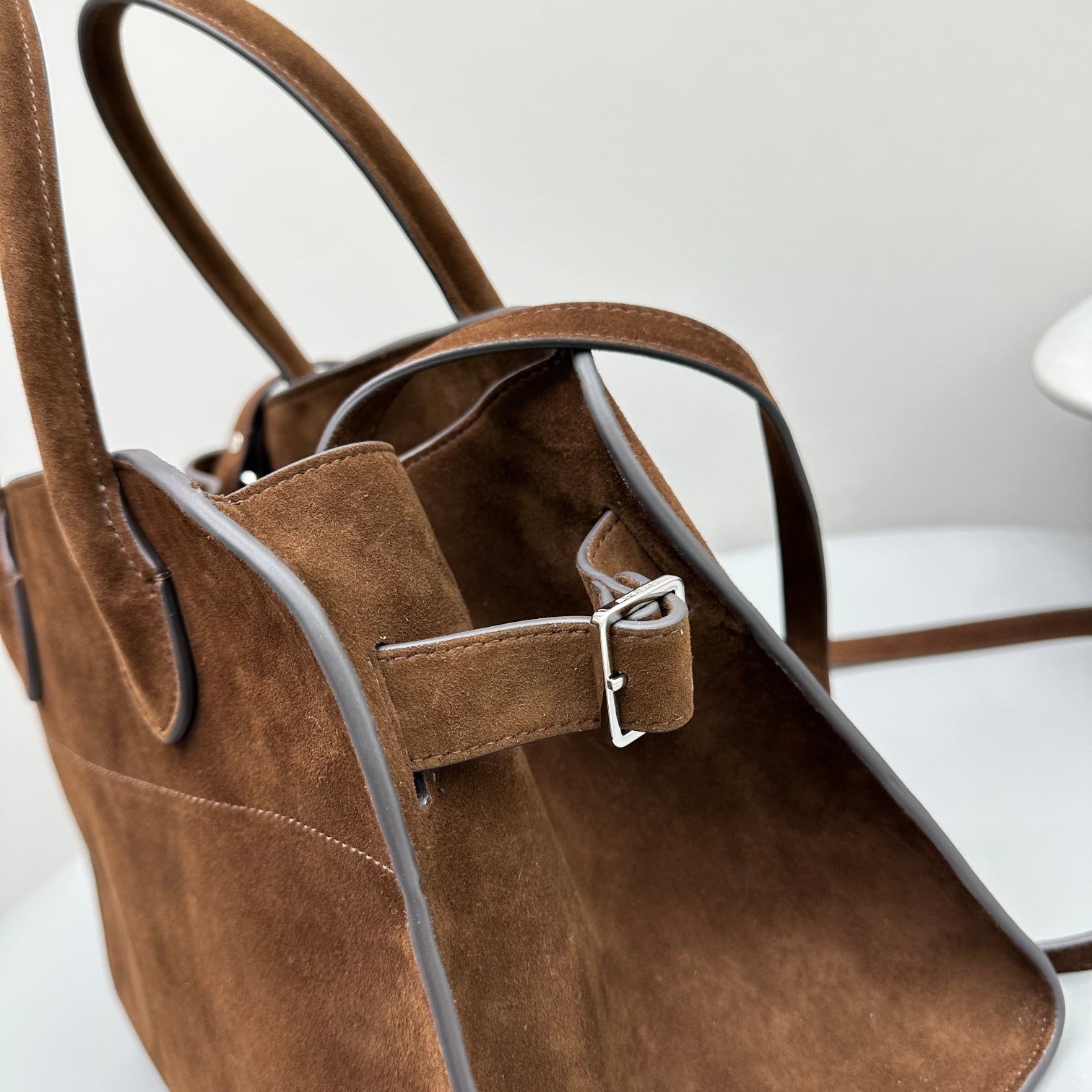 The Row Margaux 12 32cm Tote Bag In Suede