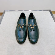 GG Men's Tassel Loafer Green Calfskin 361358