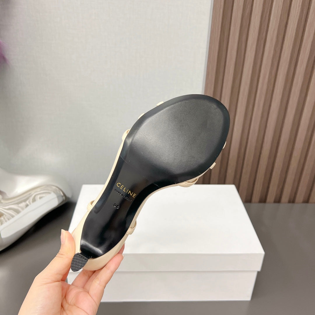 CUIR TRIOMPHE SANDAL IN LAMBSKIN YELLOW CREAM