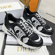 CD Chrono Sneaker Black Mesh Fabric And Calfskin