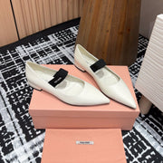 Miu Mary Jane White Lambskin