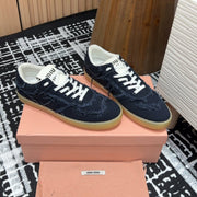 Miu Sneakers In Blue Black Fabric