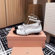 Miu Mary Jane White Porcelain Lambskin