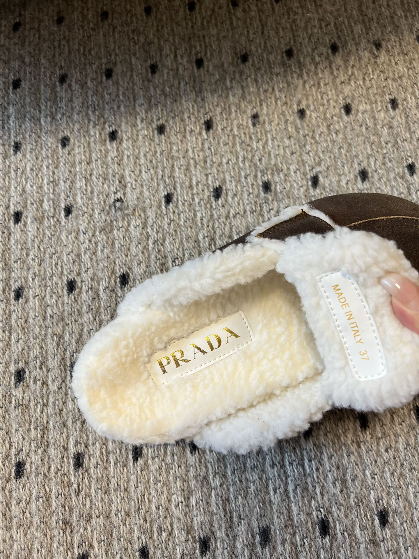 PRA Furry Half-Slipper Dark Brown Suede 478565