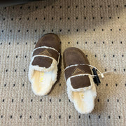 PRA Furry Half-Slipper Dark Brown Suede 478565