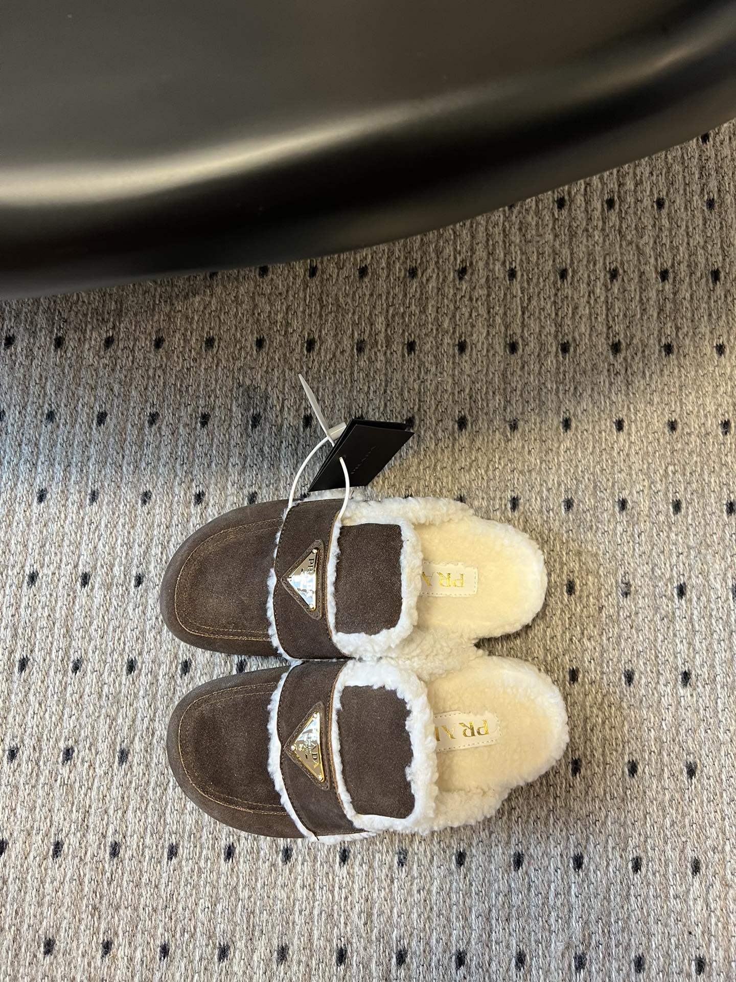 PRA Furry Half-Slipper Dark Brown Suede 478565