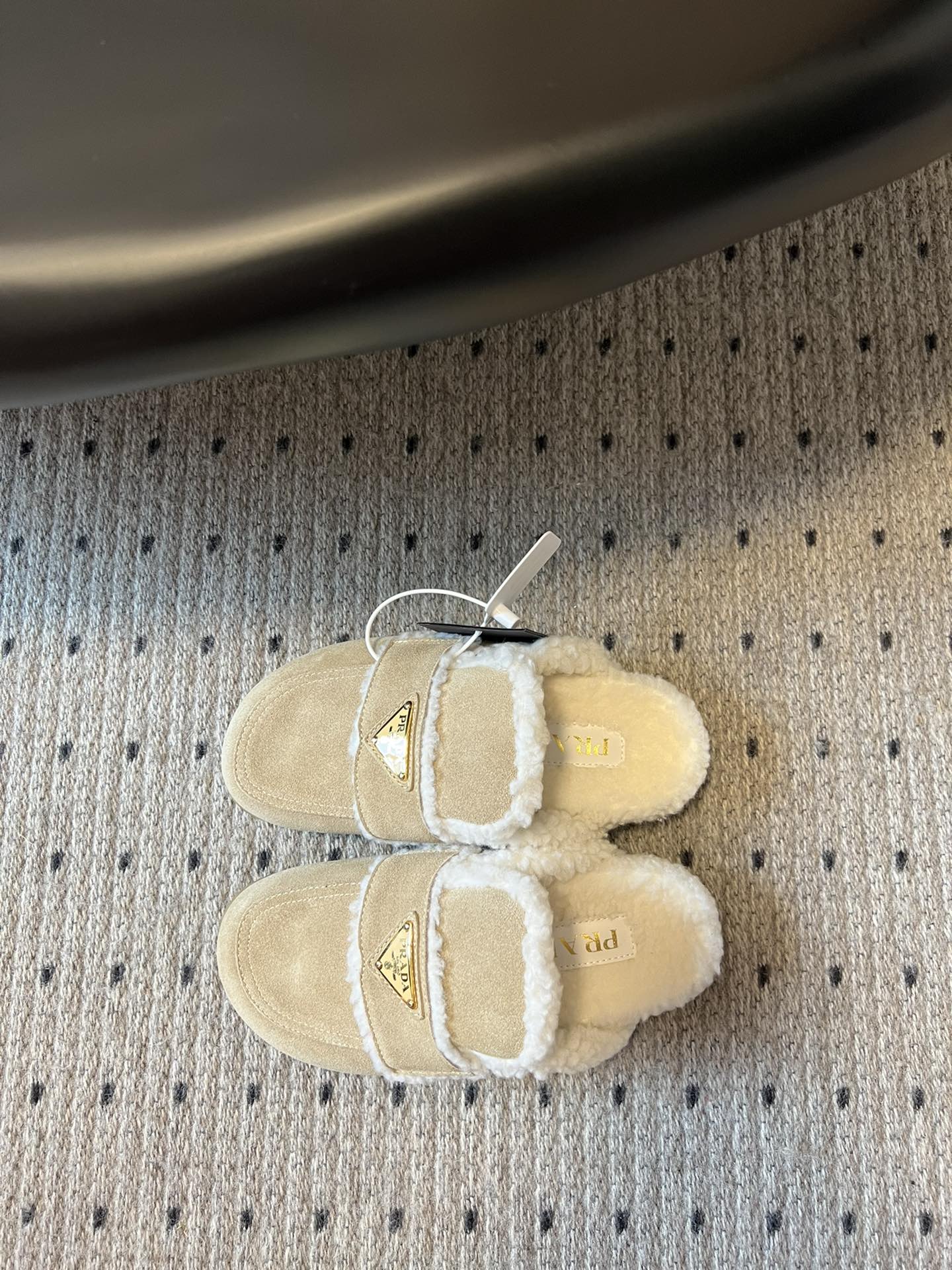 PRA Furry Half-Slipper Beige Suede 478566