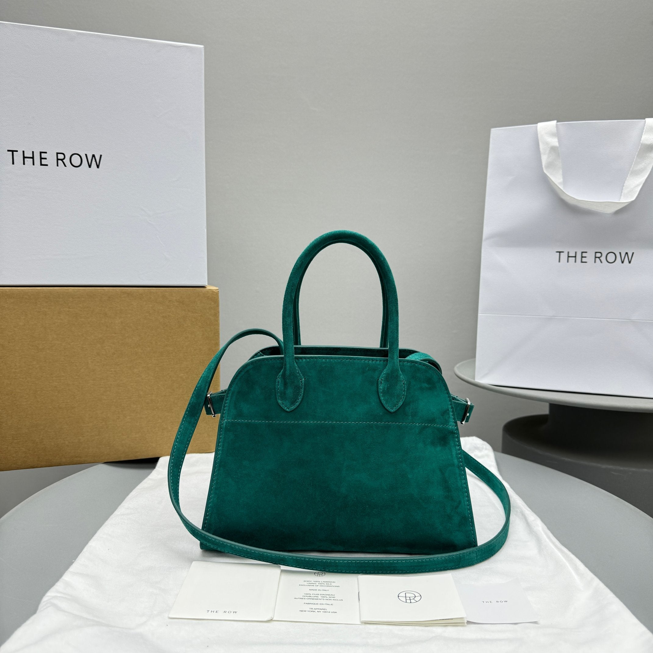 The Row Margaux 10 26cm Tote Bag In Suede