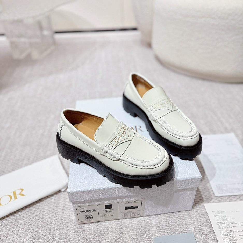 CD Boy Platform Loafer In White Cowhide 988790