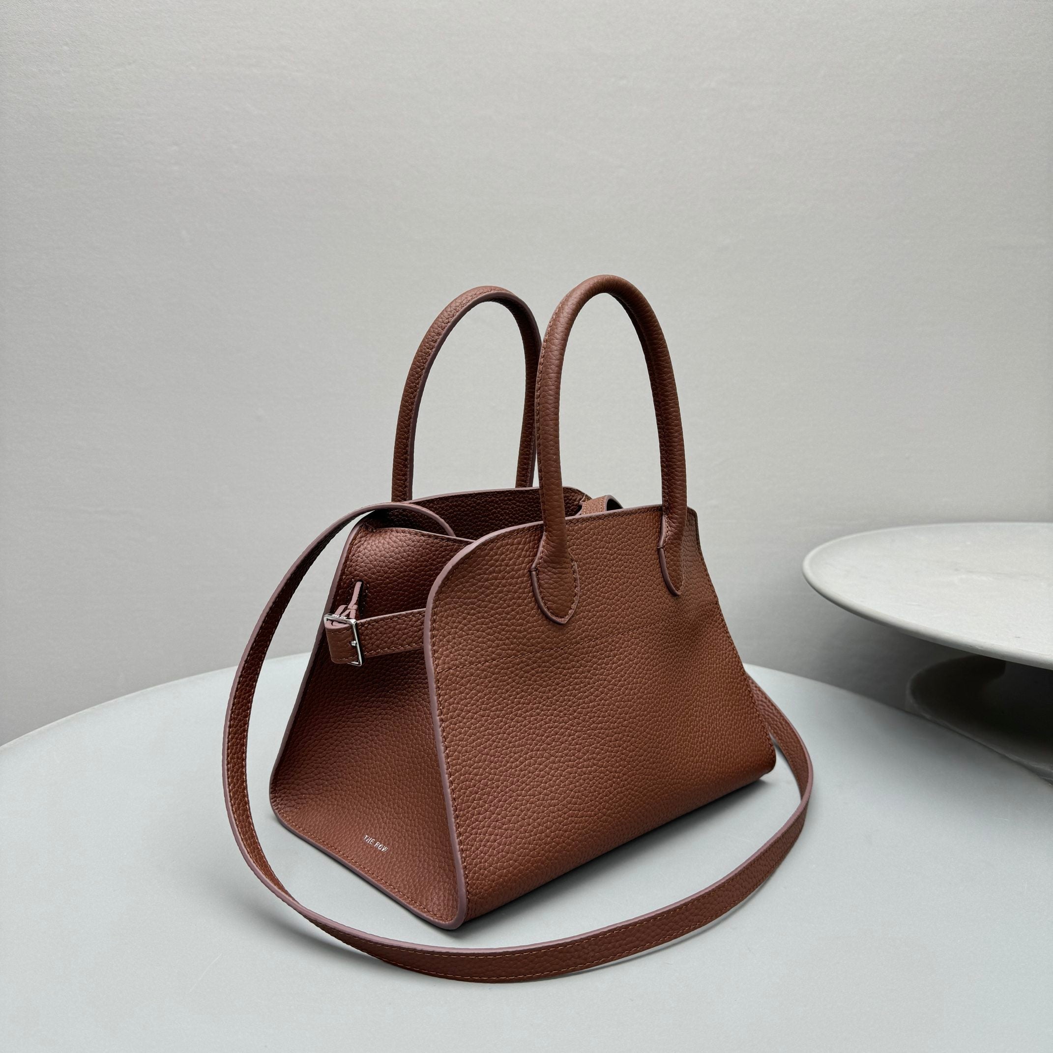 The Row Margaux 10 26cm Tote Bag In Grained Calfskin