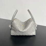 BV Loop Top Handle 19cm Grey Lambskin