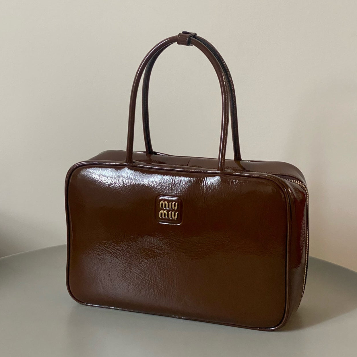 Beau Naplak 34cm Brown Patent Leather
