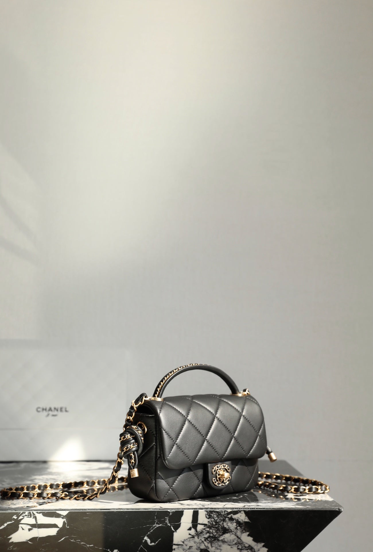 CC  Mini Flap Bag 18 Black Lambskin