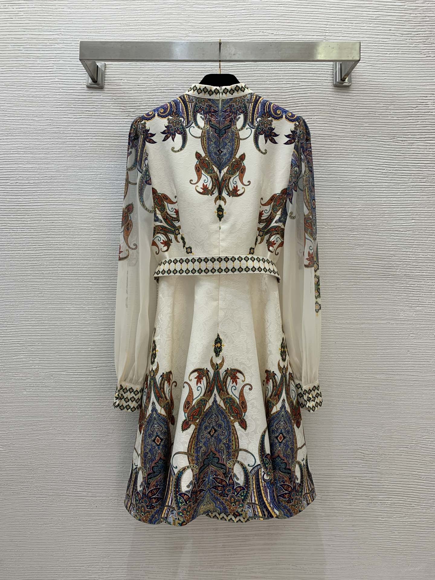 Zimmerman Midi Dress Beige Embroidered with Floral Patterns Cotton 226185