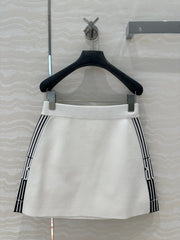 CD Short Skirt White Viscose Polyamide