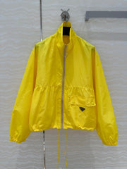 Prada Zipper Jacket Yellow Polyester