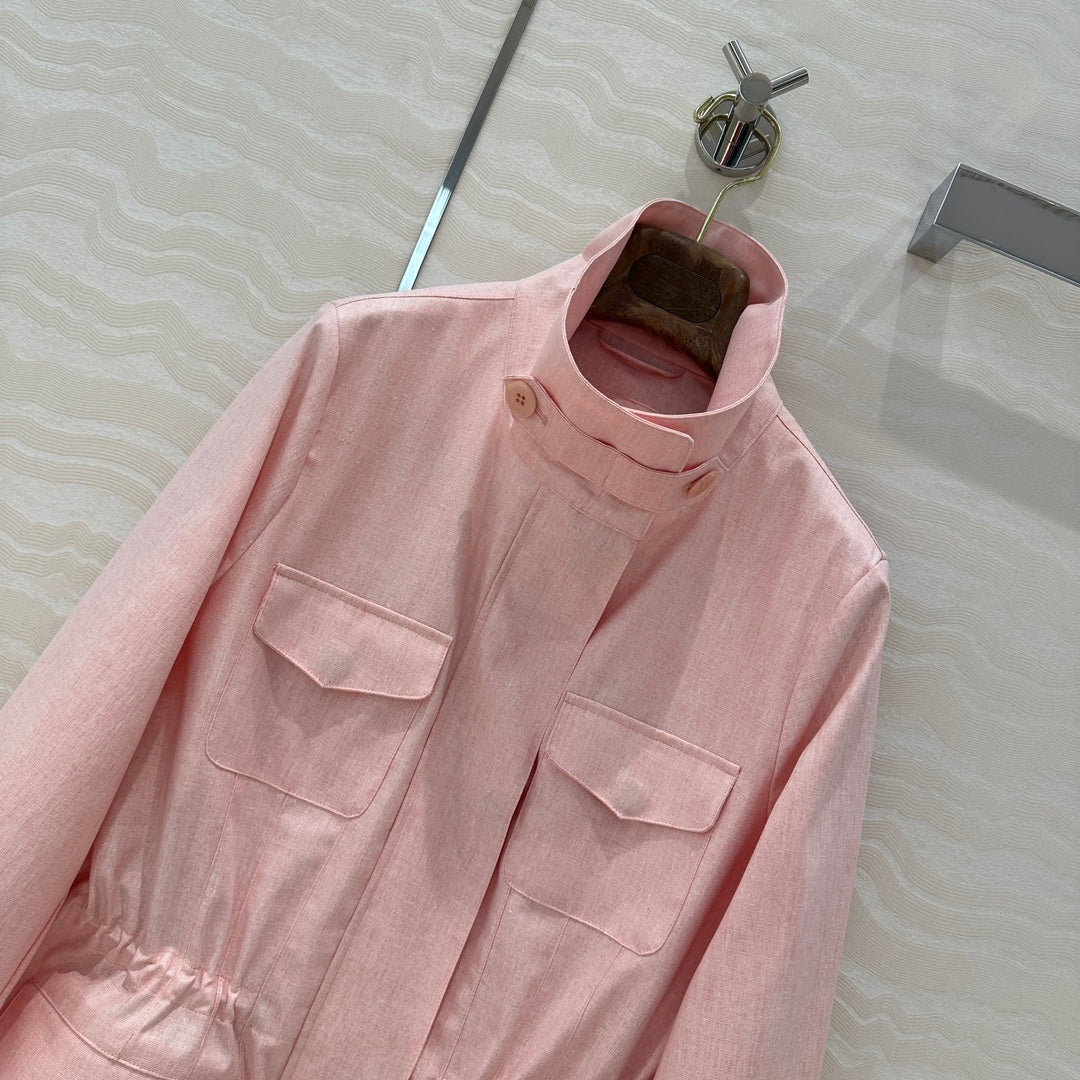LP 25 Stand-up Collar Jacket Pink Linen 265162