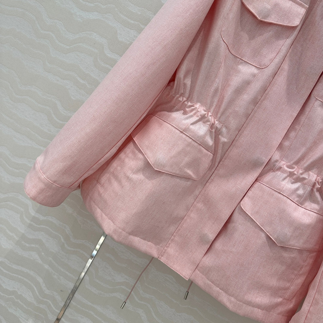 LP 25 Stand-up Collar Jacket Pink Linen 265162