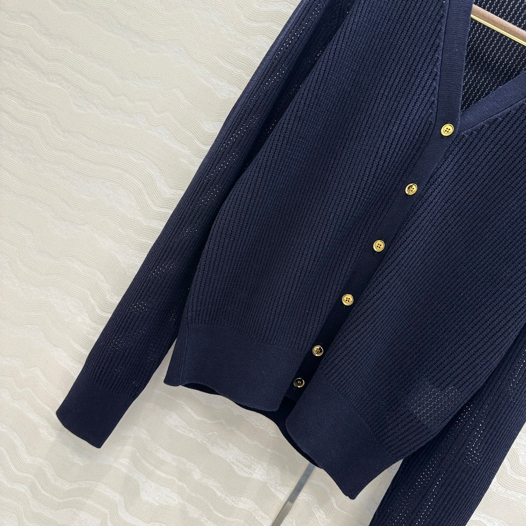 LP 25 V-neck Cardigan Blue Cotton 265181