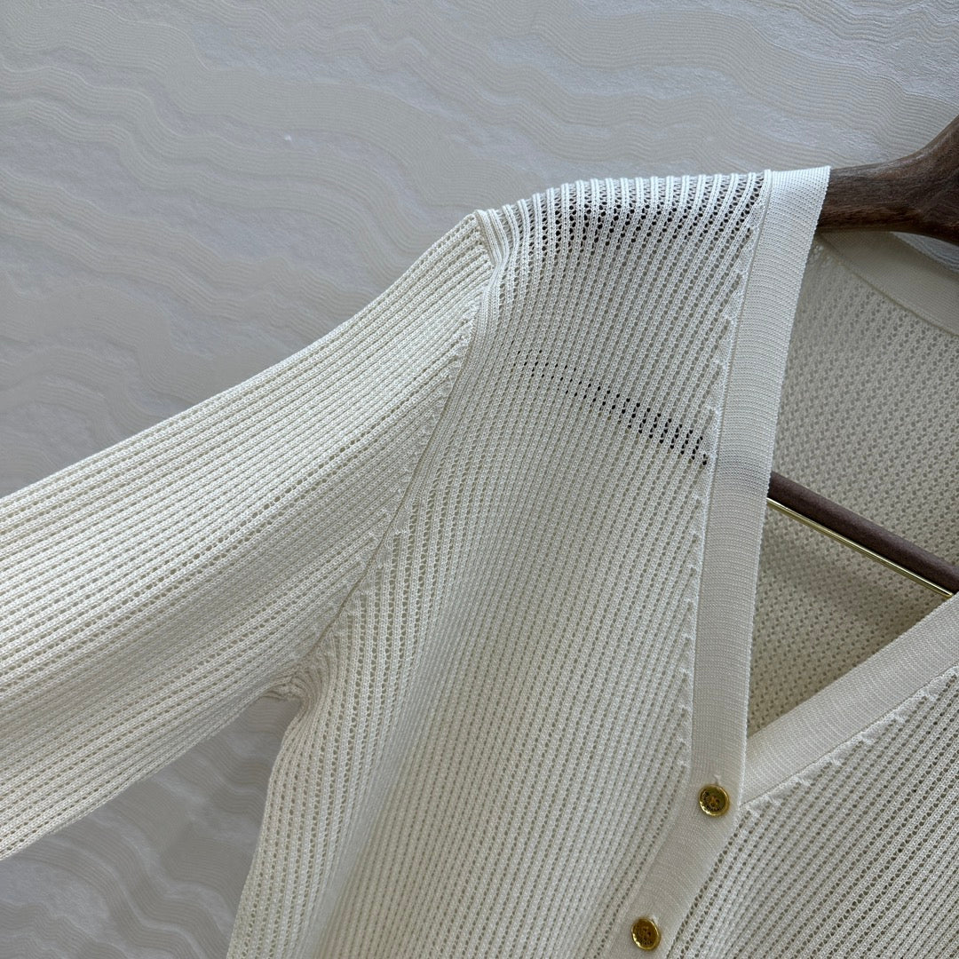 LP 25 V-neck Cardigan Cream Cotton 265177